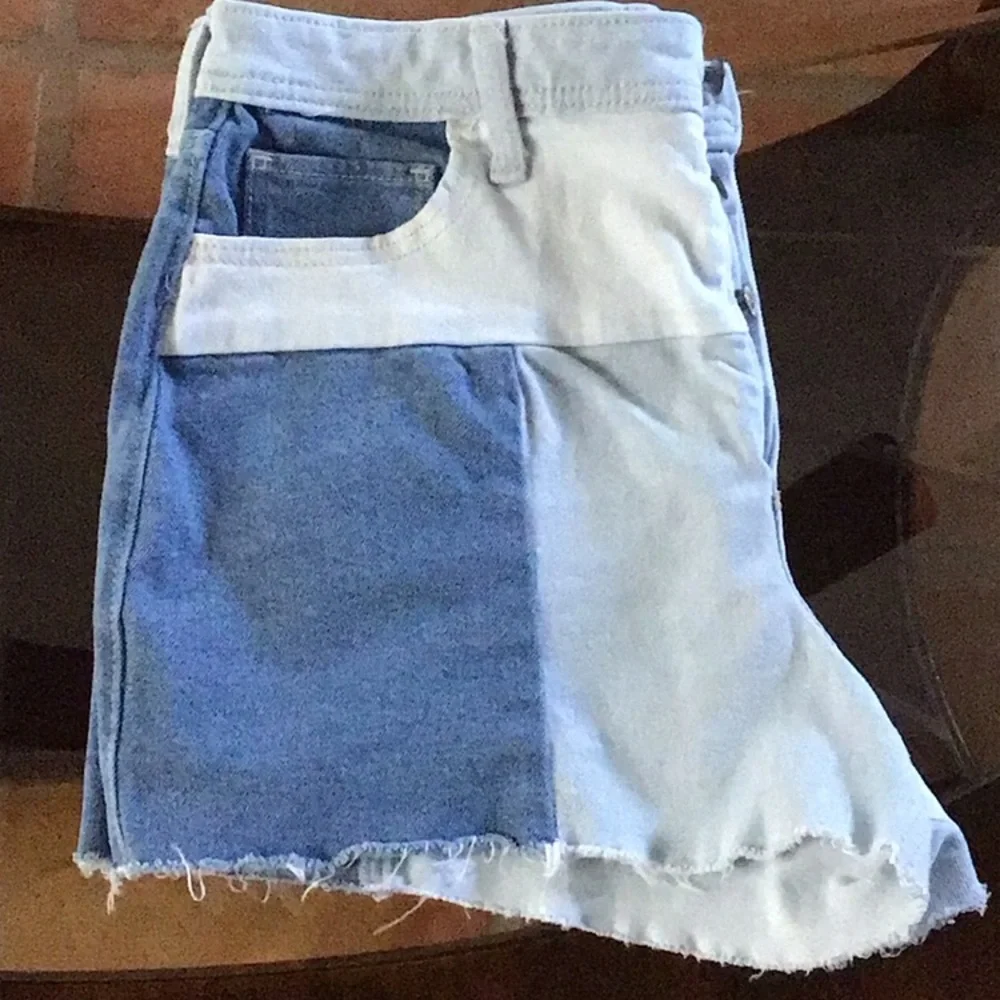 Hollister Light Blue Denim Patch Shorts